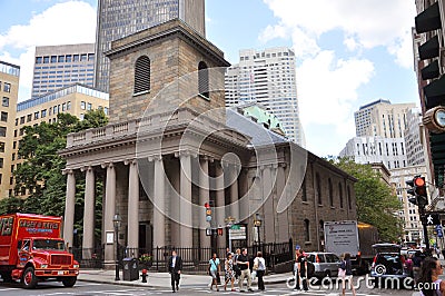 Kings Chapel, Boston, USA Editorial Stock Photo