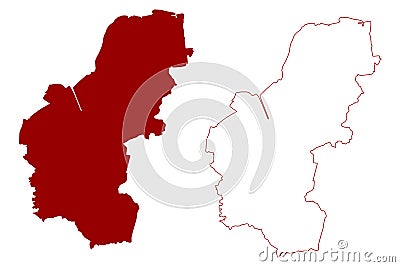 King`s Lynn and West Norfolk non-metropolitan district, Borough United Kingdom of Great Britain and Northern Ireland, ceremonial Vector Illustration