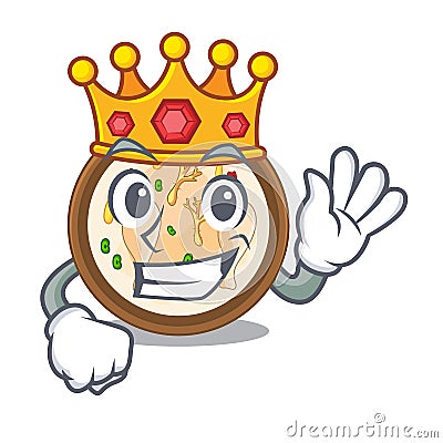 King samgyetang in a the cartoon plate Vector Illustration