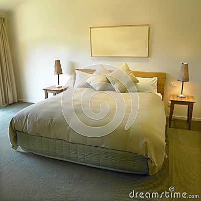 King Size Bed Stock Photo