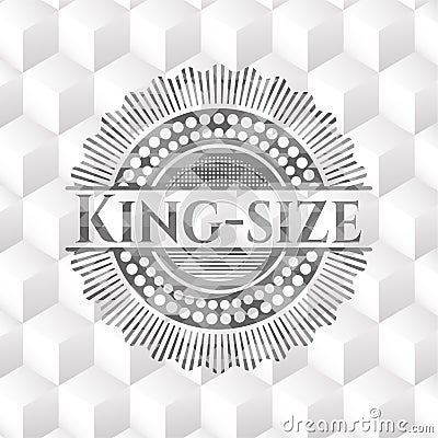 King-size grey icon or emblem with geometric cube white background Vector Illustration