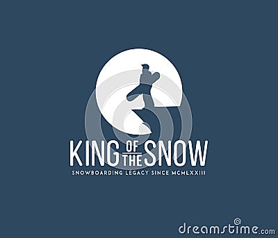 King of the snow white badge Stock Photo