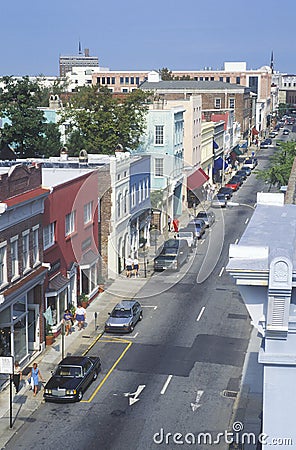 King Street in historic Charleston Editorial Stock Photo