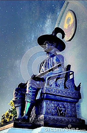 King Taksin Monument of the Independent Salvation with blue sky background. Stock Photo