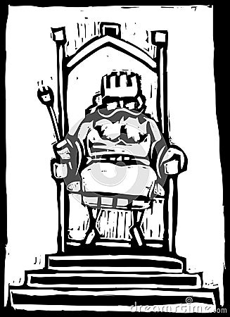 King on Throne Vector Illustration