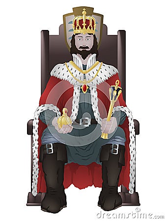 King on throne Vector Illustration