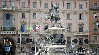 King Victor Emmanuel the Second monument near the Milan Duomo Editorial Stock Photo