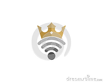 King Wifi Icon Logo Design Element Vector Illustration