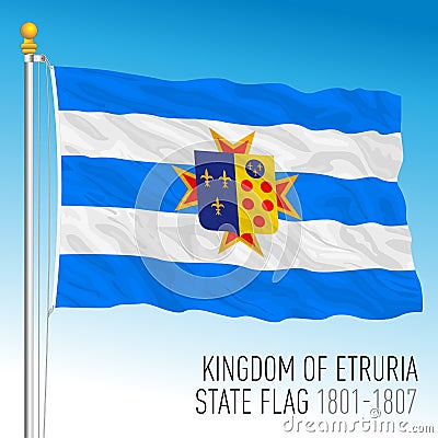 Kingdom of Etruria historical state flag, Tuscany, Italy, ancient preunitary country Vector Illustration