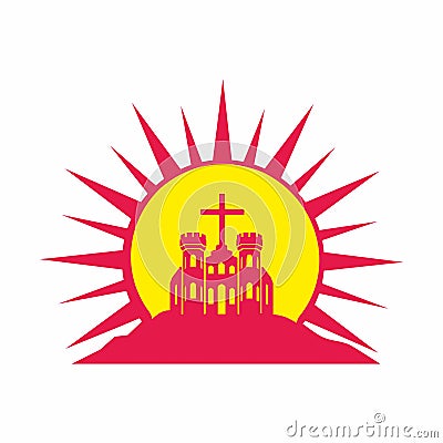 The Kingdom of God in the sun. Vector Illustration