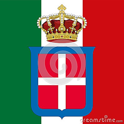 Kingdom of Italy historical coat of arms Vector Illustration