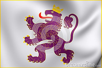 Kingdom of Leon Flag Stock Photo