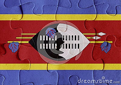 Kingdom of Swaziland flag puzzle Stock Photo