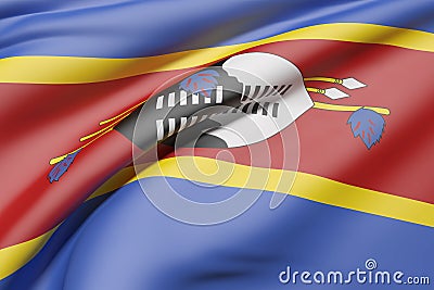 Kingdom of Swaziland flag waving Stock Photo