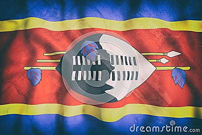 Kingdom of Swaziland flag waving Stock Photo