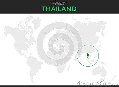 Kingdom of Thailand Location Map Vector Illustration