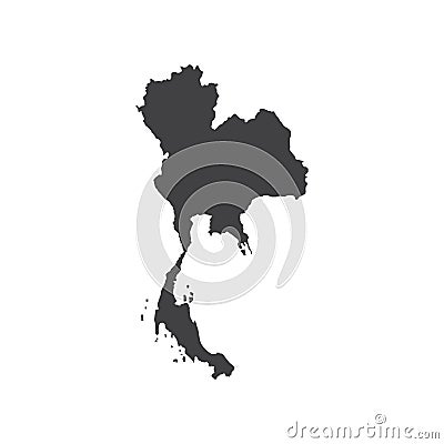 Kingdom of Thailand map silhouette Vector Illustration