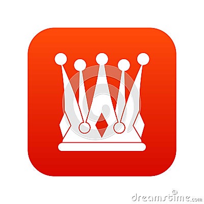 Kingly crown icon digital red Vector Illustration
