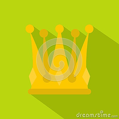 Kingly crown icon, flat style Vector Illustration