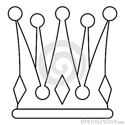 Kingly crown icon, outline style Vector Illustration