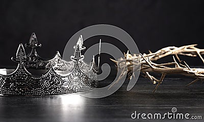 Kings Crown and the Crown of Thorns Stock Photo