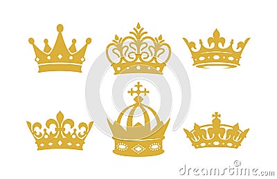 King & Princess Crown Vectors Vector Illustration