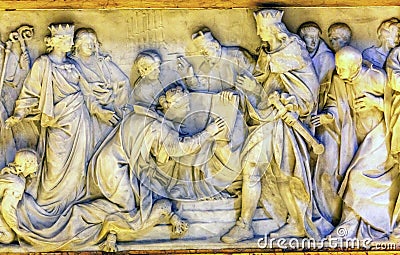 Kings Reading Bible Sculpture Saint Peter`s Basilica Vatican Rome italy Editorial Stock Photo