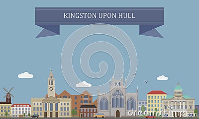 Kingston upon Hull, England Vector Illustration