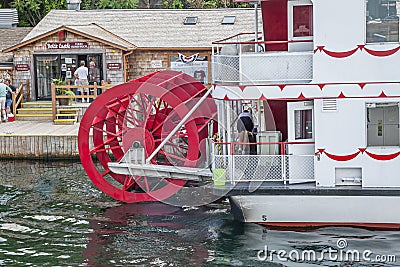 Steamboat with paddle wheels at Kingston marina, Canada Editorial Stock Photo