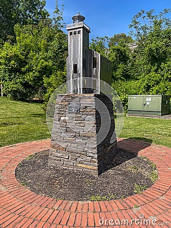 Monument commemorating the Rondout Lighthouse Editorial Stock Photo