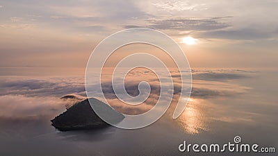 Kinira island in sunrise, Greece Stock Photo