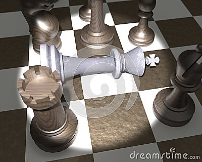 King is Check mate Stock Photo