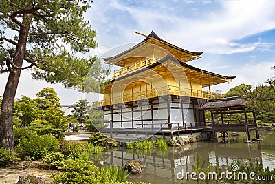 Kinkaku-ji, the Golden Pavilion, The famous buddhist temple in Kyoto, Japan Editorial Stock Photo