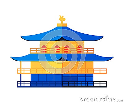 Kinkakuji Temple - modern flat design style single isolated image Vector Illustration