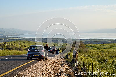 Kinneret lake, Galilee scenery, Israel Editorial Stock Photo