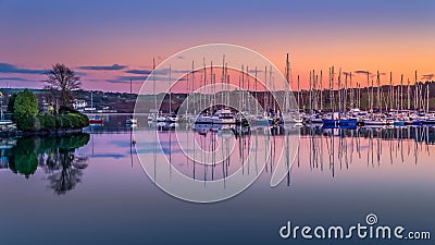 Kinsale Harbor Cork Ireland sail sailing boat ship bay reflection water Editorial Stock Photo