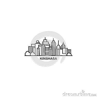 Kinshasa cityscape skyline city vector logo Vector Illustration