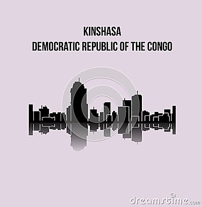 Kinshasa, Congo city silhouette Vector Illustration