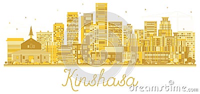 Kinshasa Congo City skyline golden silhouette. Vector Illustration