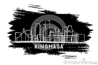 Kinshasa Congo City Skyline Silhouette. Hand Drawn Sketch. Stock Photo