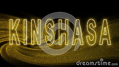 Kinshasa Gold glitter lettering, Kinshasa Tourism and travel, Creative typography text banner Stock Photo