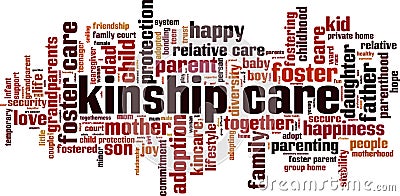 Kinship care word cloud Vector Illustration