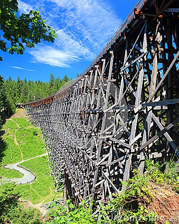 Kinsol Trestle Bridge near Shawnigan Lake on Vancouver Island, British Columbia Stock Photo