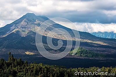 Kintamani Volcano and lake Batur Etna Stock Photo