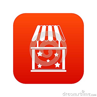 Kiosk icon digital red Vector Illustration