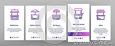 Kiosk, Market Stalls Types Linear Vector Onboarding Vector Illustration