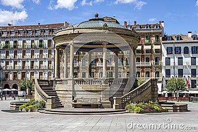 Kiosk in Pamplona Stock Photo