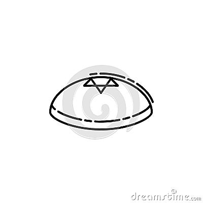 Kippah icon. Element of Jewish icon for mobile concept and web apps. Thin line Kippah icon can be used for web and mobile Stock Photo