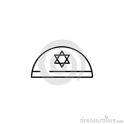 Kippah icon. Element of judaism for mobile concept and web apps iicon. Thin line icon for website design and development, app Stock Photo