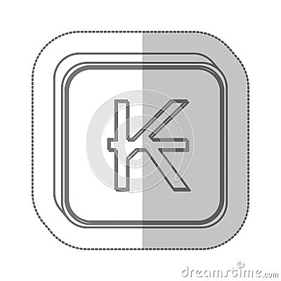 kips currency symbol icon Cartoon Illustration